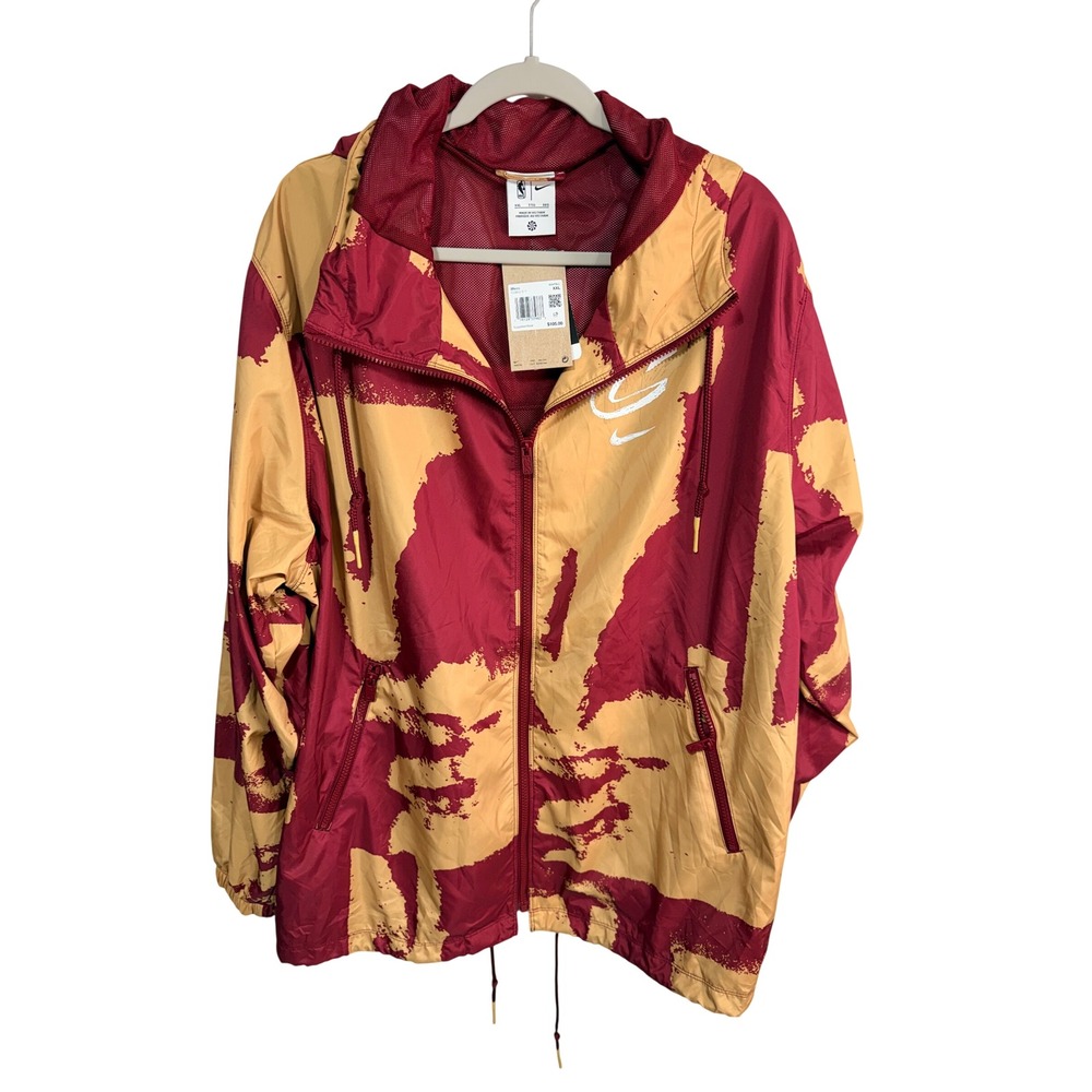 Nike NBA Cleveland Cavaliers Windrunner Jacket Men's XXL Red Gold IQ0862-677 New